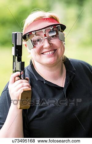 Stock Photo - Sports pistol practice. Fotosearch