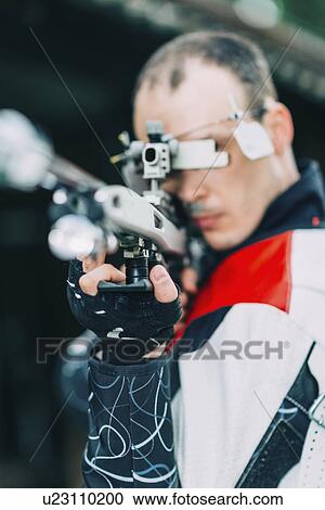 Stock Image - Sports rifle practice. Fotosearch