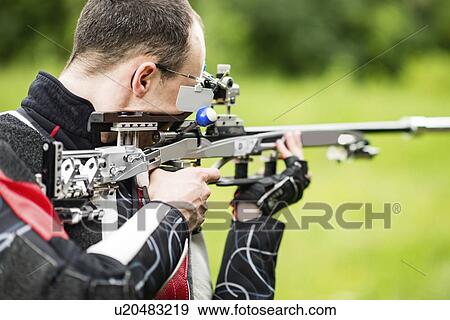 Stock Photo - Sports rifle practice. Fotosearch