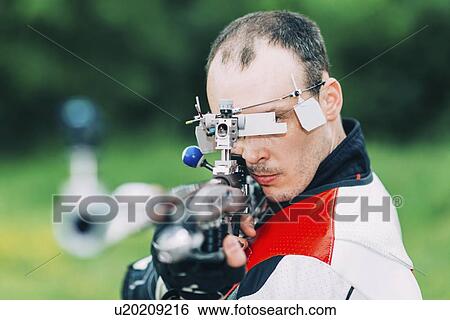 Stock Photograph - Sports rifle practice. Fotosearch
