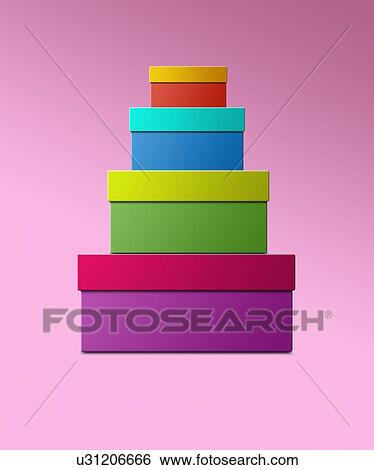 Stack of gift boxes View Large Photo Image Stock Photograph - Stack of gift boxes. Fotosearch