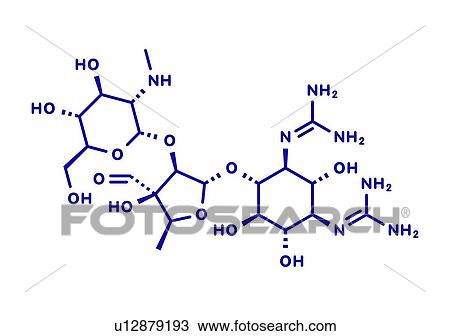 Stock Image - Streptomycin tuberculosis antibiotic drug, molecular model. Fotosearch
