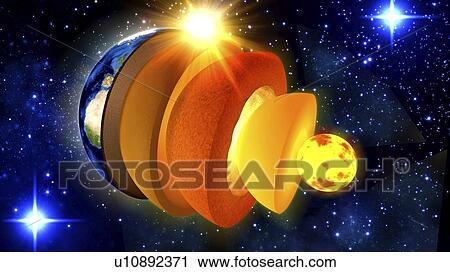 Structure of the Earth, illustration View Large Photo Image Stock Image - Structure of the Earth, illustration. Fotosearch
