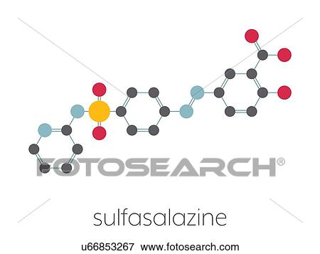 Stock Photo - Sulfasalazine drug, molecular model. Fotosearch