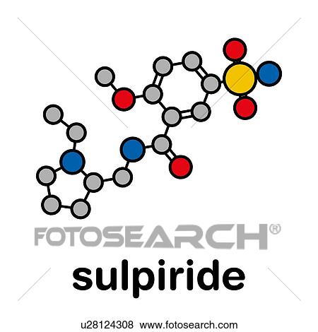 Stock Photo - Sulpiride antipsychotic drug, molecular model. Fotosearch