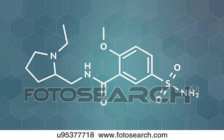 Stock Photo - Sulpiride antipsychotic drug, molecular model. Fotosearch