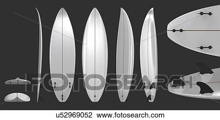 Stock Image - Surfboard, illustration. Fotosearch