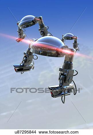 Surveillance drone, illustration View Large Photo Image Picture - Surveillance drone, illustration. Fotosearch