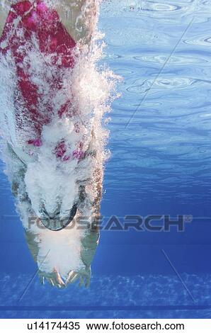 Swimmer diving into pool View Large Photo Image Stock Photography - Swimmer diving into pool. Fotosearch