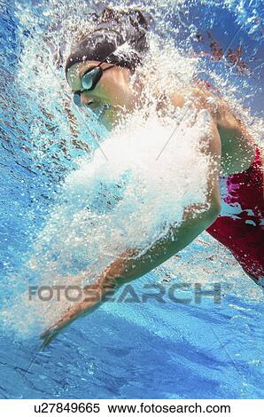 Stock Photography - Swimmer from below. Fotosearch