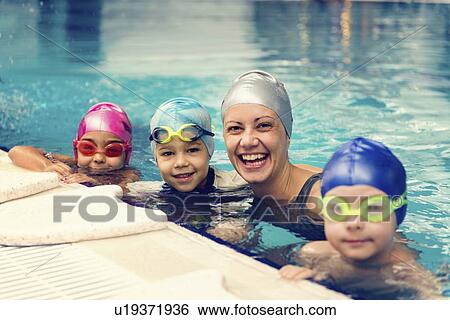Swimming class View Large Photo Image Stock Photograph - Swimming class. Fotosearch