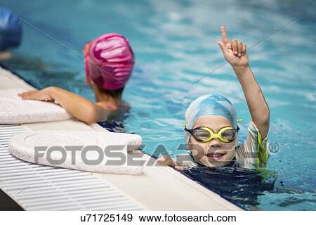 Stock Photo - Swimming race winner. Fotosearch