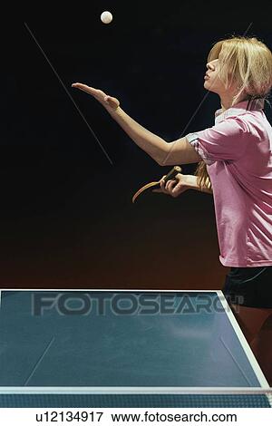 Stock Photo - Table tennis serve. Fotosearch