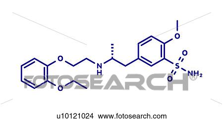 Picture - Tamsulosin benign prostatic hyperplasia drug molecule. Fotosearch