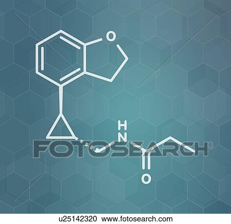 Stock Image - Tasimelteon sleep disorder drug, molecular model. Fotosearch