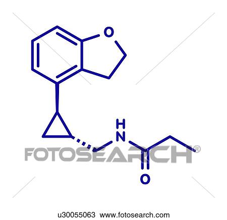 Stock Image - Tasimelteon sleep disorder drug, molecular model. Fotosearch