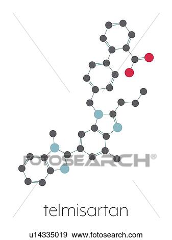 Stock Photo - Telmisartan hypertension drug, molecular model. Fotosearch