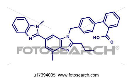 Stock Photography - Telmisartan hypertension drug, molecular model. Fotosearch