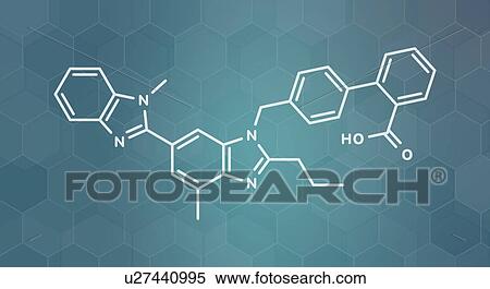 Stock Photography - Telmisartan hypertension drug, molecular model. Fotosearch