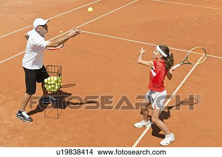 Picture - Tennis lesson. Fotosearch