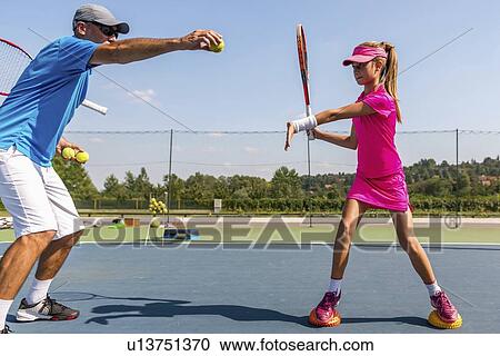 Stock Image - Tennis training. Fotosearch