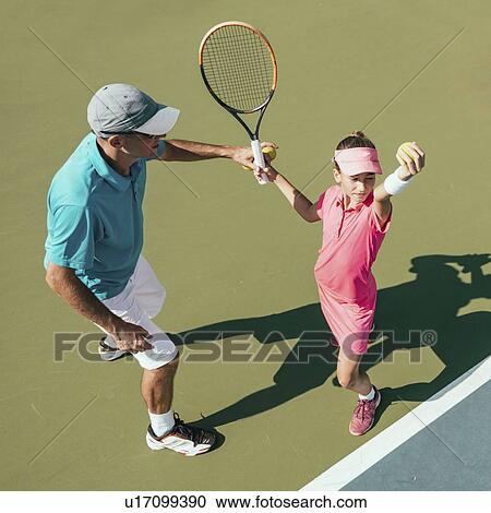 Stock Image - Tennis training. Fotosearch