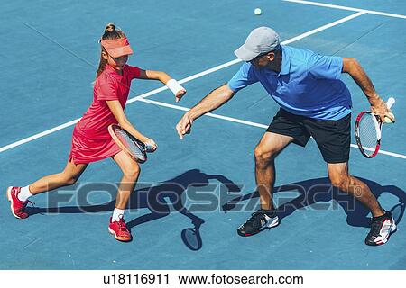Stock Image - Tennis training. Fotosearch