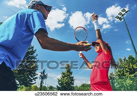 Stock Image - Tennis training. Fotosearch