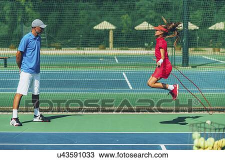 Stock Image - Tennis training. Fotosearch