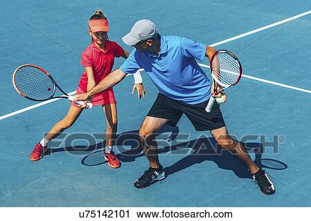 Stock Image - Tennis training. Fotosearch