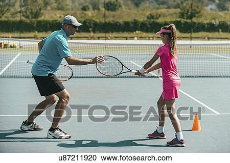 Stock Image - Tennis training. Fotosearch