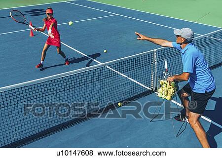 Stock Photo - Tennis training. Fotosearch