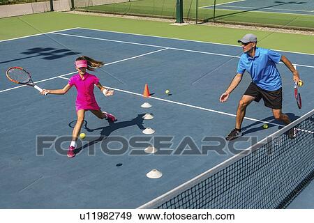 Stock Photo - Tennis training. Fotosearch