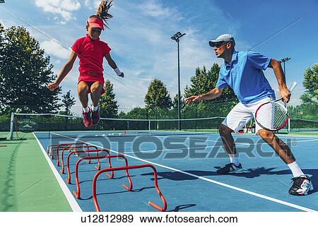 Stock Photo - Tennis training. Fotosearch