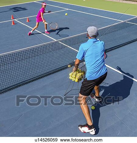 Stock Photo - Tennis training. Fotosearch