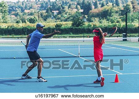 Stock Photo - Tennis training. Fotosearch