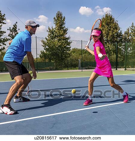 Stock Photo - Tennis training. Fotosearch