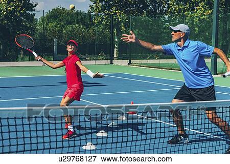 Stock Photo - Tennis training. Fotosearch