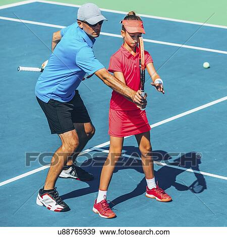 Stock Photo - Tennis training. Fotosearch