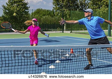 Stock Photograph - Tennis training. Fotosearch