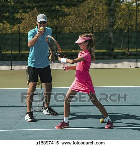 Stock Photography - Tennis training. Fotosearch