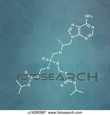 Stock Photo - Tenofovir disoproxil HIV drug, molecular model. Fotosearch