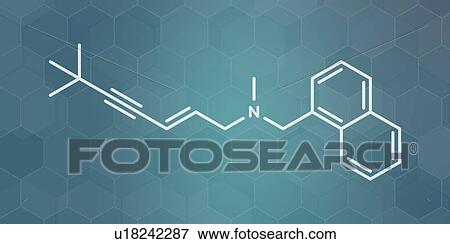 Stock Photo - Terbinafine antifungal drug, molecular model. Fotosearch