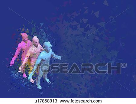 Three male figures, illustration. View Large Photo Image Stock Image - Three male figures, illustration.. Fotosearch