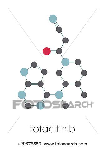 Stock Photo - Tofacitinib rheumatoid arthritis drug, molecular model. Fotosearch