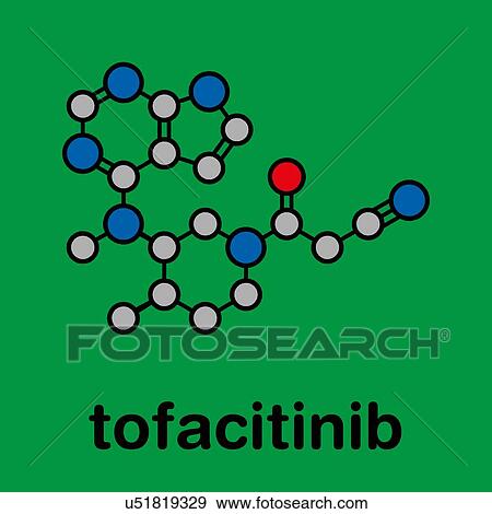 Stock Photo - Tofacitinib rheumatoid arthritis drug, molecular model. Fotosearch