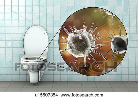 Toilet microbes, conceptual illustration View Large Photo Image Picture - Toilet microbes, conceptual illustration. Fotosearch