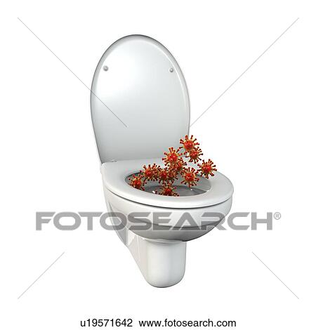 Stock Image - Toilet microbes, conceptual illustration. Fotosearch