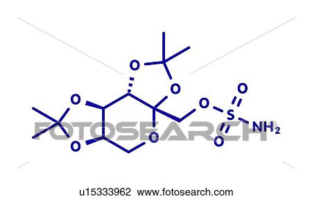 Stock Image - Topiramate epilepsy and weight loss drug, molecular model. Fotosearch