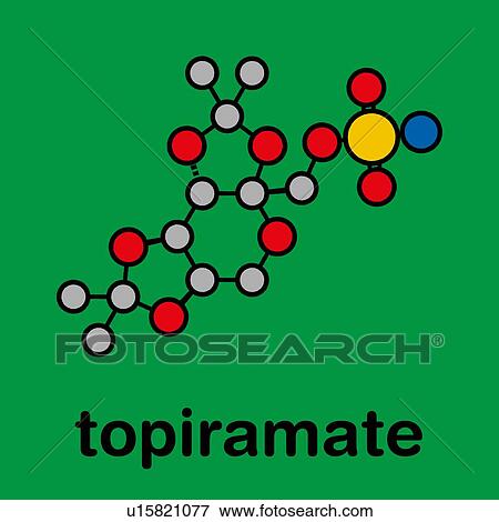 Stock Photo - Topiramate epilepsy and weight loss drug, molecular model. Fotosearch